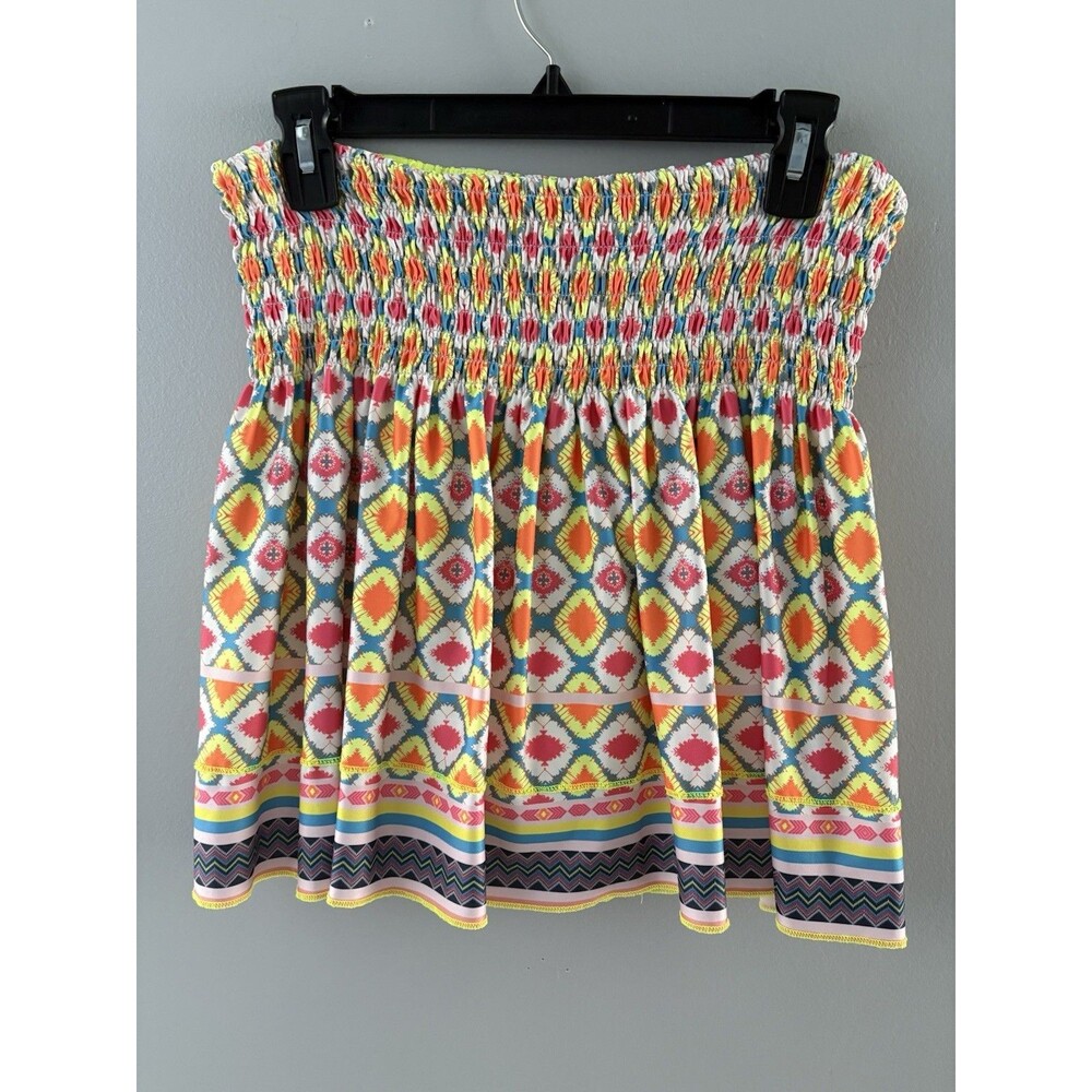 Lucky in Love Multicolor Smocked Mini Skirt - Yellow, Pink, Blue